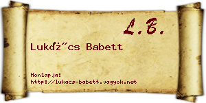Lukács Babett névjegykártya